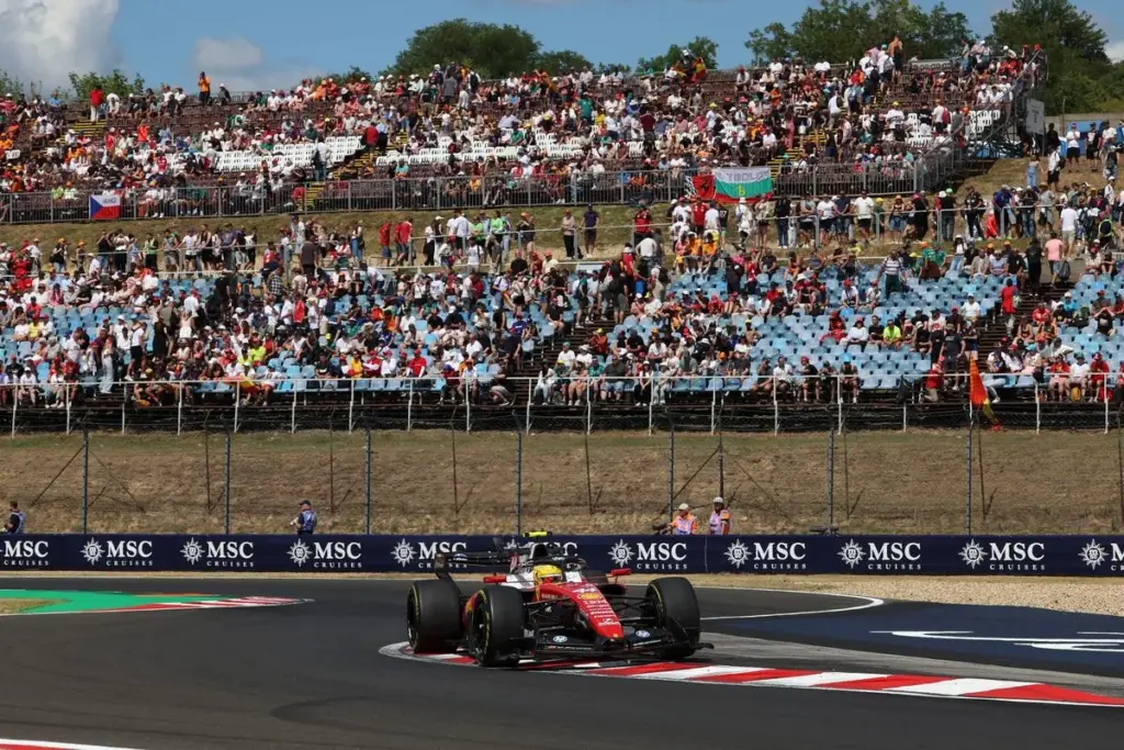 Hamilton beats Leclerc to top spot during FP2 in Hungary