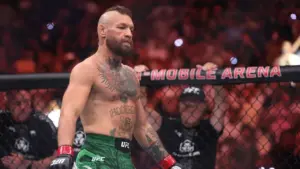 Conor McGregor’s UFC return ends after 69 seconds with knee injury: ‘I am beyond dark here’