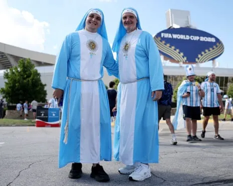 Argentina fans dress up for the occasion in Kansas City.