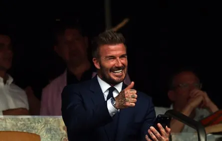 David Beckham celebrates England’s quarter-final victory