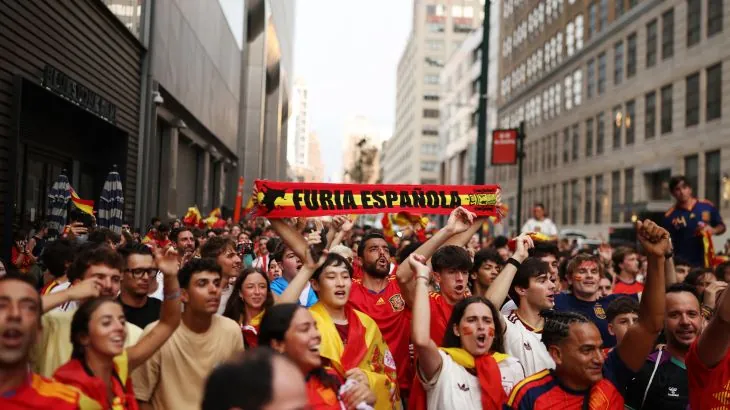 Spanish fans gather at the Madison Square Garden in New York