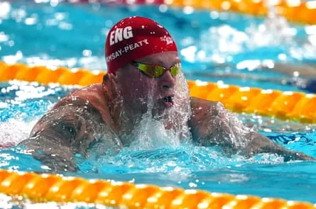 Adam Ramsay-Peaty competes in the 100m breaststroke heats